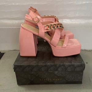Azalea Wang “NOT GOING HOME CHUNKY SANDAL” in size 11, color pink.